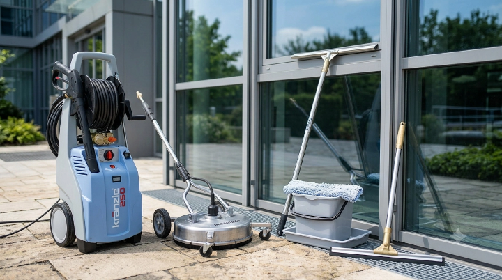 Fensterreinigung Hannover | Professionelle Glasreinigung durch Wall-Flächenreinigung Professionelle Fensterreinigung an einer großen Glasfront eines Wohnhauses. Gründliche Glasreinigung mit Fensterabzieher für streifenfreie und saubere Fenster in Hannover, Wedemark und Umgebung.